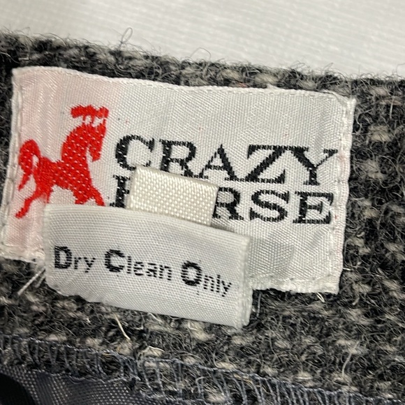 Vintage 1980s Crazy Horse high rise Italian wool pants tapered leg gray - Picture 12 of 16